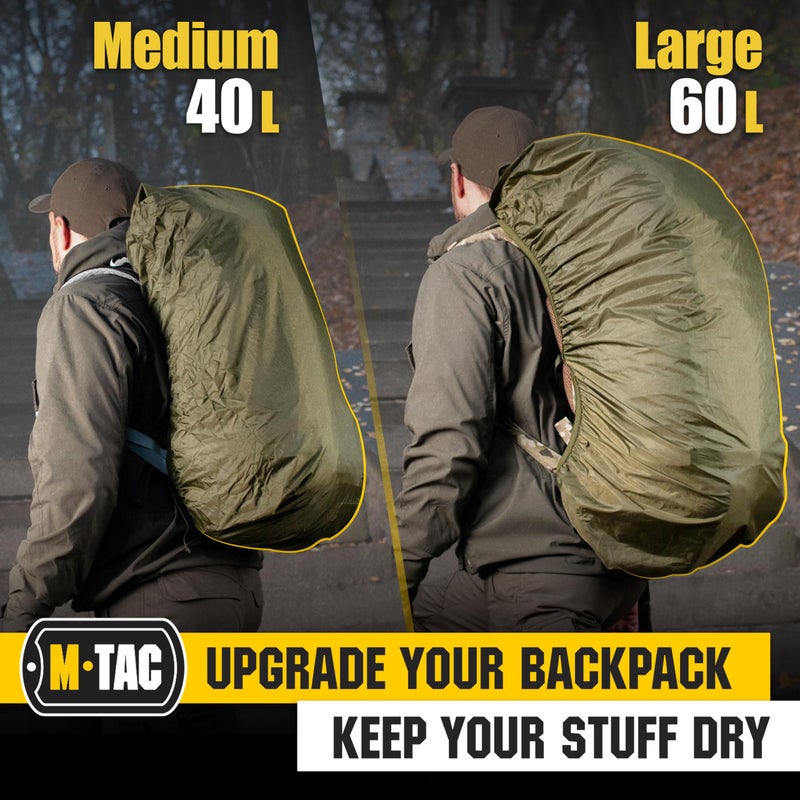 M-Tac Backpack Rain Cover Waterproof - Bag Rain Cover 50-60L - for Hiking Travel Camping Military (Olive, Large) - Image 3